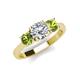 4 - Quyen IGI Certified 2.30 ctw (7.00 mm) Round Lab Grown Diamond and Peridot Three Stone Engagement Ring 
