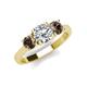 4 - Quyen IGI Certified 2.25 ctw (7.00 mm) Round Lab Grown Diamond and Smoky Quartz Three Stone Engagement Ring 