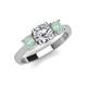4 - Quyen IGI Certified 2.00 ctw (7.00 mm) Round Lab Grown Diamond and Opal Three Stone Engagement Ring 