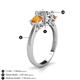 5 - Quyen IGI Certified 2.10 ctw (7.00 mm) Round Lab Grown Diamond and Citrine Three Stone Engagement Ring 