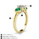 5 - Quyen IGI Certified 2.10 ctw (7.00 mm) Round Lab Grown Diamond and Emerald Three Stone Engagement Ring 