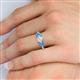 6 - Quyen IGI Certified 2.30 ctw (7.00 mm) Round Lab Grown Diamond and Blue Topaz Three Stone Engagement Ring 