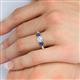 6 - Quyen IGI Certified 2.10 ctw (7.00 mm) Round Lab Grown Diamond and Iolite Three Stone Engagement Ring 