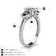 5 - Quyen IGI Certified 2.30 ctw (7.00 mm) Round Lab Grown Diamond and Black Diamond Three Stone Engagement Ring 
