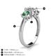 5 - Quyen IGI Certified 2.40 ctw (7.00 mm) Round Lab Grown Diamond and Lab Created Alexandrite Three Stone Engagement Ring 