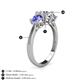 5 - Quyen IGI Certified 1.94 ctw (6.50 mm) Round Lab Grown Diamond and Tanzanite Three Stone Engagement Ring 