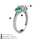 5 - Quyen IGI Certified 1.80 ctw (6.50 mm) Round Lab Grown Diamond and Emerald Three Stone Engagement Ring 