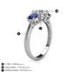 5 - Quyen IGI Certified 1.80 ctw (6.50 mm) Round Lab Grown Diamond and Iolite Three Stone Engagement Ring 