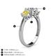 5 - Quyen IGI Certified 2.06 ctw (6.50 mm) Round Lab Grown Diamond and Yellow Sapphire Three Stone Engagement Ring 