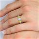 6 - Quyen IGI Certified 2.06 ctw (6.50 mm) Round Lab Grown Diamond and Yellow Sapphire Three Stone Engagement Ring 