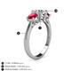 5 - Quyen IGI Certified 2.10 ctw (6.50 mm) Round Lab Grown Diamond and Ruby Three Stone Engagement Ring 