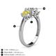 5 - Quyen IGI Certified 2.00 ctw (6.50 mm) Round Lab Grown Diamond and Yellow Diamond Three Stone Engagement Ring 