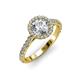 2 - Abeni GIA Certified 1.38 ctw (6.50 mm) Round Diamond (SI/G) and Diamond Halo Engagement Ring  