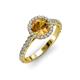 2 - Abeni 1.25 ctw (6.50 mm) Round Citrine and Diamond Halo Engagement Ring   