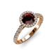 2 - Abeni 1.43 ctw (6.50 mm) Round Red Garnet and Diamond Halo Engagement Ring   