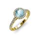 2 - Abeni 1.25 ctw (6.50 mm) Round Aquamarine and Diamond Halo Engagement Ring   