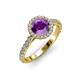 2 - Abeni 1.25 ctw (6.50 mm) Round Amethyst and Diamond Halo Engagement Ring   