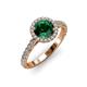 2 - Abeni 1.10 ctw (6.00 mm) Round Emerald and Diamond Halo Engagement Ring 