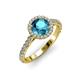 2 - Abeni 1.33 ctw (6.50 mm) Round London Blue Topaz and Diamond Halo Engagement Ring   