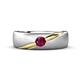 1 - Ekon 1/6 ct Round Rhodolite Garnet Brushed Satin Finish Solitaire Men Wedding Band (5 mm) 