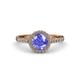 3 - Abeni 1.30 ctw (6.50 mm) Round Tanzanite and Diamond Halo Engagement Ring   