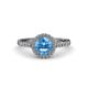 3 - Abeni 1.33 ctw (6.50 mm) Round Blue Topaz and Diamond Halo Engagement Ring   
