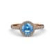 3 - Abeni 1.33 ctw (6.50 mm) Round Blue Topaz and Diamond Halo Engagement Ring   