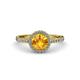 3 - Abeni 1.25 ctw (6.50 mm) Round Citrine and Diamond Halo Engagement Ring   