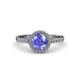 3 - Abeni 1.30 ctw (6.50 mm) Round Tanzanite and Diamond Halo Engagement Ring   