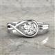 2 - Adah 0.50 ct (5.00 mm) Round Natural Diamond Twist Love Knot Solitaire Engagement Ring 