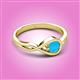 2 - Adah 0.36 ctw (5.00 mm) Round Turquoise Twist Love Knot Solitaire Engagement Ring 