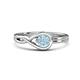 1 - Adah 0.40 ctw (5.00 mm) Round Aquamarine Twist Love Knot Solitaire Engagement Ring 