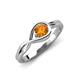 3 - Adah 0.40 ctw (5.00 mm) Round Citrine Twist Love Knot Solitaire Engagement Ring 