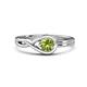 1 - Adah 0.50 ctw (5.00 mm) Round Peridot Twist Love Knot Solitaire Engagement Ring 