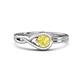1 - Adah 0.53 ctw (5.00 mm) Round Yellow Sapphire Twist Love Knot Solitaire Engagement Ring 