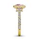 4 - Abeni 1.25 ctw (6.50 mm) Round Pink Tourmaline and Diamond Halo Engagement Ring   