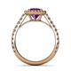 5 - Abeni 1.25 ctw (6.50 mm) Round Amethyst and Diamond Halo Engagement Ring   