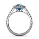 5 - Abeni 1.38 ctw (6.50 mm) Round Blue Diamond and Diamond Halo Engagement Ring   