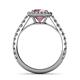 5 - Abeni 1.38 ctw (6.50 mm) Round Rhodolite Garnet and Diamond Halo Engagement Ring   