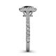 4 - Abeni 1.38 ctw (6.00 mm) Round Black Diamond and Diamond Halo Engagement Ring 