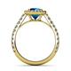 5 - Abeni 1.38 ctw (6.50 mm) Round Blue Diamond and Diamond Halo Engagement Ring   