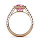 5 - Abeni 1.33 ctw (6.00 mm) Round Pink Sapphire and Diamond Halo Engagement Ring 