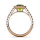 5 - Abeni 1.48 ctw (6.50 mm) Round Peridot and Diamond Halo Engagement Ring   