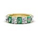 1 - Zuwena 4.43 ctw Lab Grown Diamond Oval Shape (6x4 mm) & Lab Created Alexandrite Emerald Shape (6x4 mm) Seven Stone Wedding Band 