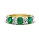 1 - Zuwena 3.65 ctw Lab Grown Diamond Oval Shape (6x4 mm) & Lab Created Emerald Emerald Shape (6x4 mm) Seven Stone Wedding Band 