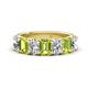 1 - Zuwena 3.70 ctw Natural Diamond Oval Shape (6x4 mm) & Peridot Emerald Shape (6x4 mm) Seven Stone Wedding Band 