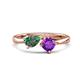 1 - Lysha 1.36 ctw Lab Created Alexandrite Pear Shape (7x5 mm) & Amethyst Cushion Shape (5.00 mm) Toi Et Moi Engagement Ring 