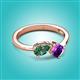 3 - Lysha 1.36 ctw Lab Created Alexandrite Pear Shape (7x5 mm) & Amethyst Cushion Shape (5.00 mm) Toi Et Moi Engagement Ring 