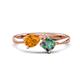 1 - Lysha 1.46 ctw Citrine Pear Shape (7x5 mm) & Lab Created Alexandrite Cushion Shape (5.00 mm) Toi Et Moi Engagement Ring 
