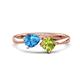 1 - Lysha 1.50 ctw Blue Topaz Pear Shape (7x5 mm) & Peridot Cushion Shape (5.00 mm) Toi Et Moi Engagement Ring 